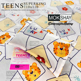 Mokshay Kids Bedsheet set with cartoon designs on a white background