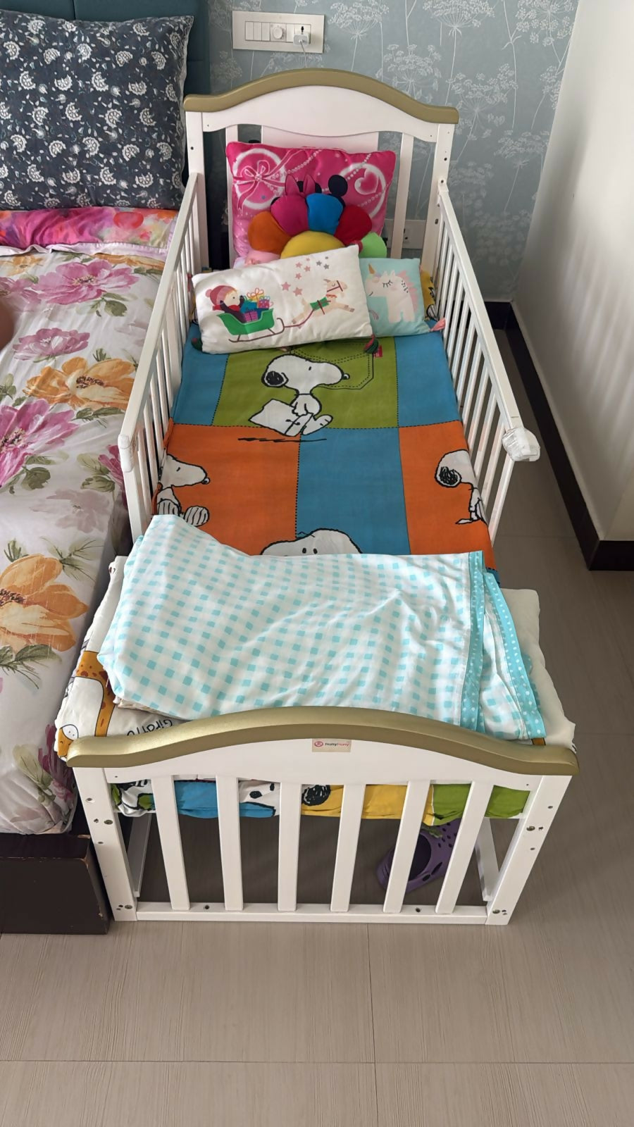 HUNY HUNY 12-in-1 baby cot, convertible baby cot with mattress, wooden baby bed India, multifunctional baby crib, long-lasting baby furniture
