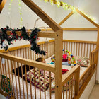 LITTLE BIRD Twin Crib/Cot with Trundle Bed and Storage featuring a spacious twin sleeping design, pull-out trundle bed, built-in storage, sturdy construction, and practical functionality for kids' bedrooms.