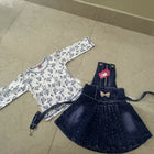 Baby Girl Dungaree Set White Blue