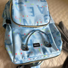 LuvLap diaper bag with multiple storage compartments, insulated bottle pockets, comfortable shoulder straps, durable fabric, and a spacious design for carrying baby essentials during travel and daily outings.