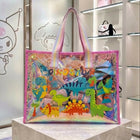 Holographic tote bag with a spacious interior, durable construction, comfortable carry handles, and a shimmering iridescent finish for shopping, travel, work, and everyday use.