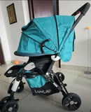 Ensure safe and comfortable outings with the LuvLap Galaxy Pram/Stroller, featuring a 5-point harness, reversible handle, and ample storage for all essentials.






