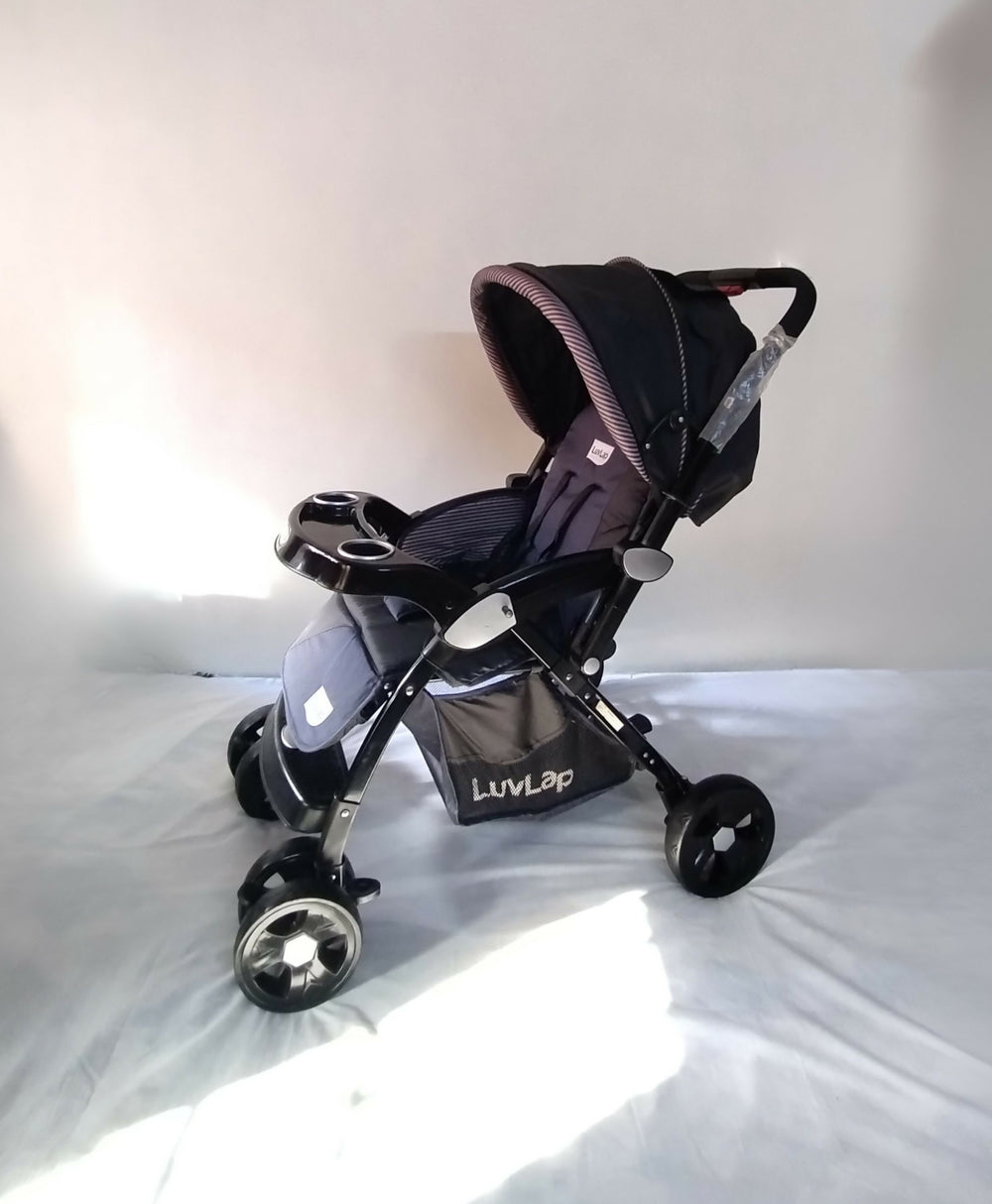 LUVLAP Galaxy 18257 Baby Stroller/Pram B178 in Teal Black with reversible handle and reclining seat.