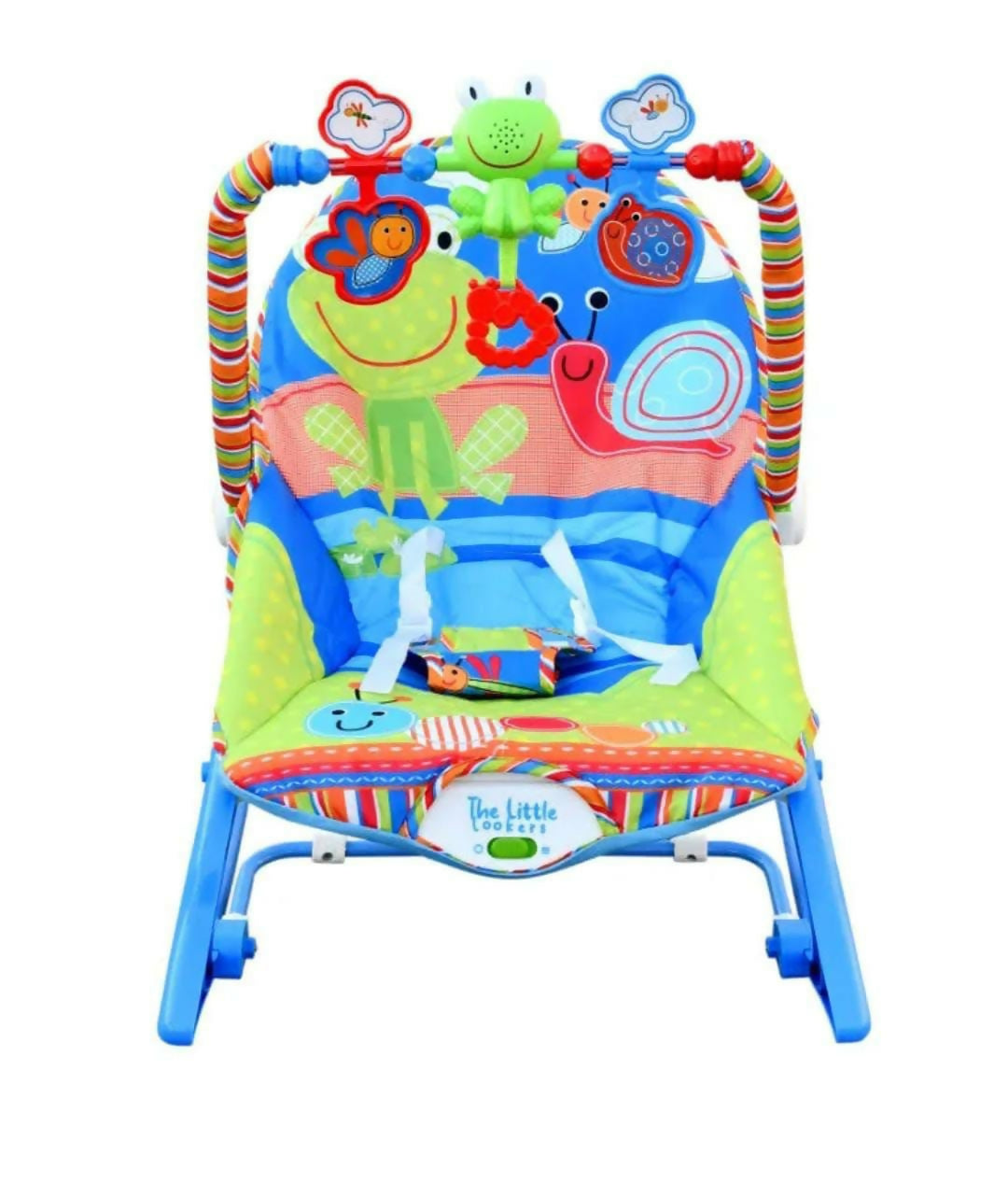 Discover THE LITTLE LOOKERS Infant-To-Toddler Rocker with Music and Vibration, featuring an ergonomic design, adjustable reclining positions, and a detachable toy bar for comfort and engagement from infancy to toddlerhood.