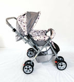 HAPPY KID Baby Stroller/Pram Grey Pink Purple Recline Canopy Foldable