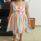 MAX multicolored cotton frock for kids featuring a soft breathable fabric, colorful print, and comfortable fit for everyday wear or outings.