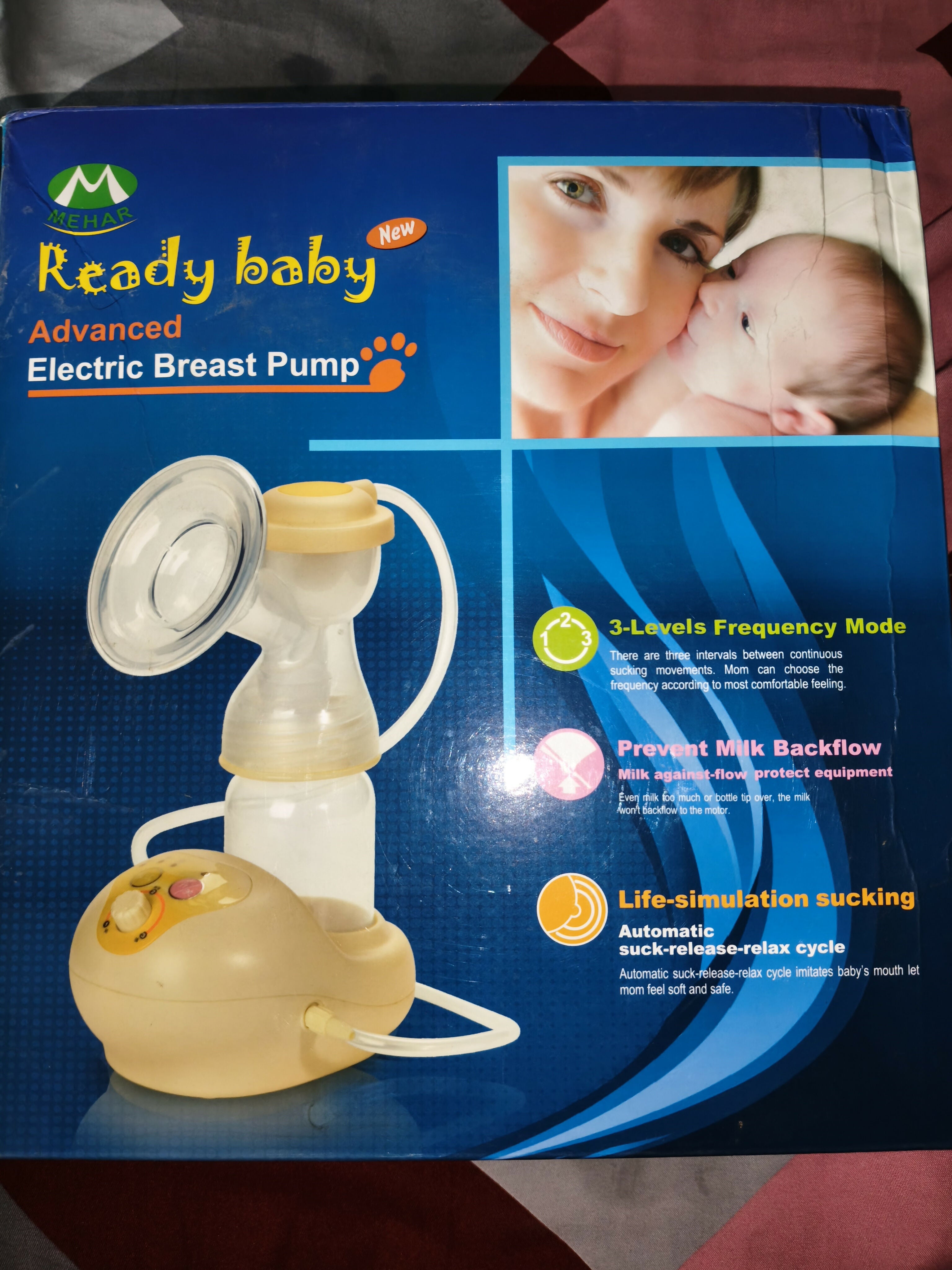 MEHAR READY BABY Advanced breast pump with adjustable suction settings, comfortable pumping design, milk collection system, and efficient breastfeeding support for nursing mothers.
