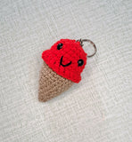 Crochet ice-cream cone key chain