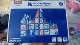 Magnetic tiles with window art set featuring colorful magnetic building pieces, creative window designs, and hands-on construction play for learning, imagination, and STEM development.