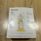 Medela Harmony Manual Single Hand Breast Pump with Flex™ Shields, ergonomic one-hand operation, soft silicone breast shield, lightweight portable design, and BPA-free components for comfortable milk expression.