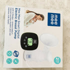 MEE MEE Electric Breast Pump with adjustable suction levels, soft silicone massage cushion, quiet operation, rechargeable design, BPA-free components, and ergonomic controls for comfortable and efficient milk expression.