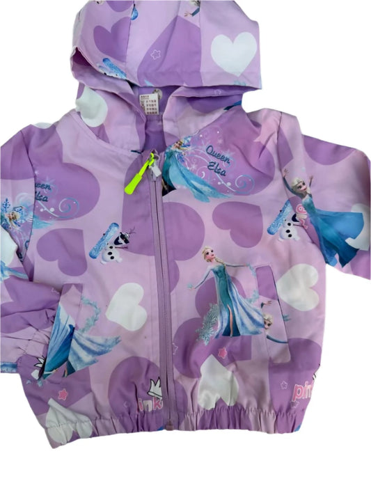 Purple children's jacket with Frozen character designs 