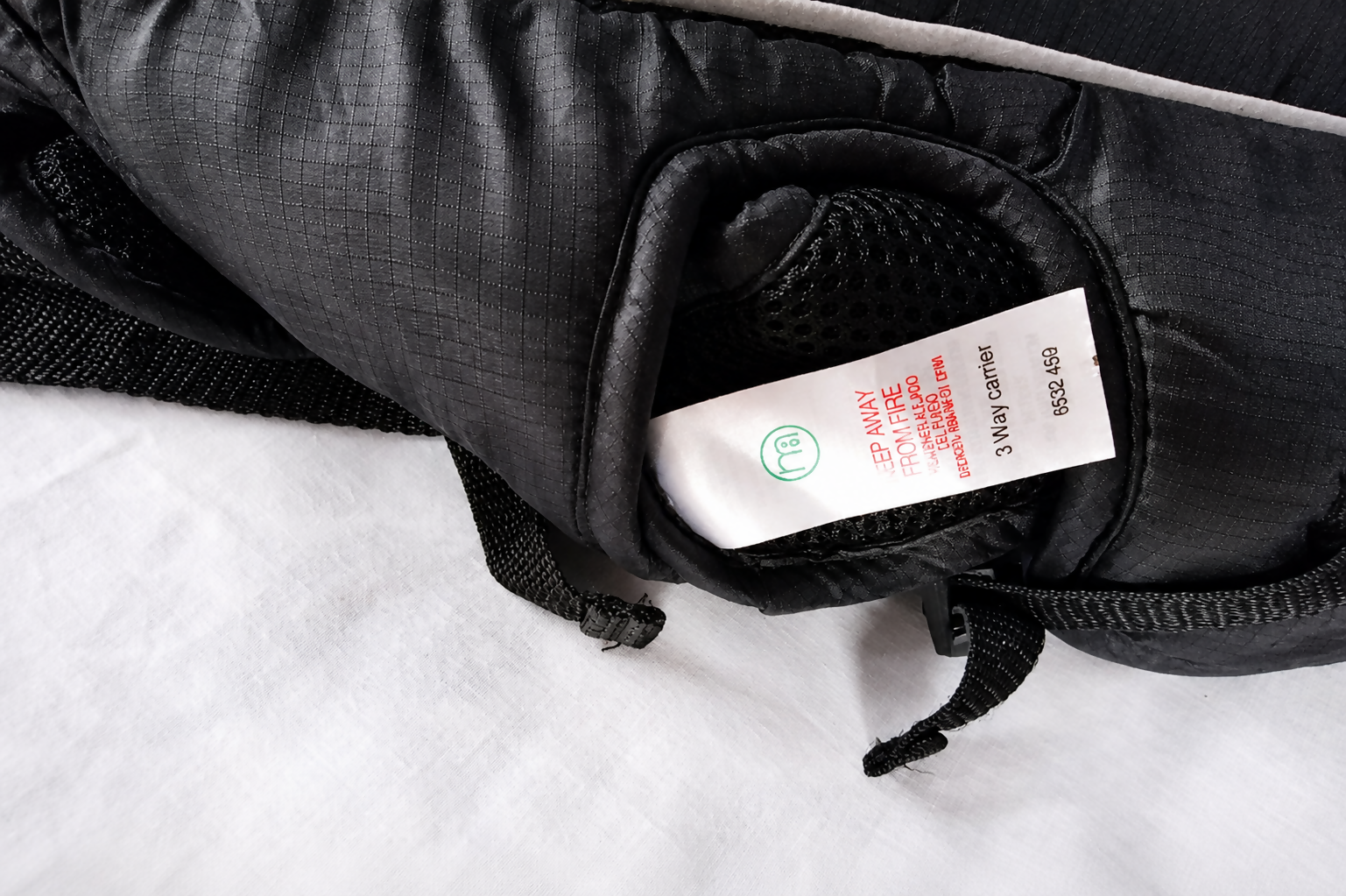 Mothercare 3 Way Baby Carrier B137 in Black, Almost New condition, featuring front and back carrying options, padded support, adjustable straps, and a practical hands-free design for everyday outings and travel.