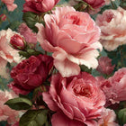 Decorative fabric with pink and red roses bedsheet.