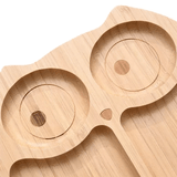 Bamboo plate with a strong silicone suction base, divided sections, smooth rounded edges, and eco-friendly food-grade construction for mess-free baby and toddler mealtimes.