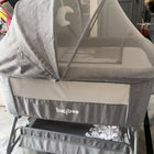 BAYBEE bedside crib bassinet with secure sleeping space, breathable sides, sturdy frame, and compact design for safe bedside sleeping and easy baby access.