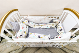 HunyHuny Wooden Baby Cot Crib Rocking Wheels Mattress Included B102