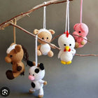 Handcrafted Crochet Play Gym Set / Cradle Hanging Set: 100% cotton yarn, safe and vibrant toys for baby’s playtime and naptime.