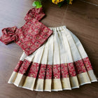 Crop Top and Lehenga Set – Cotton & Kerala Kasavu Fabric