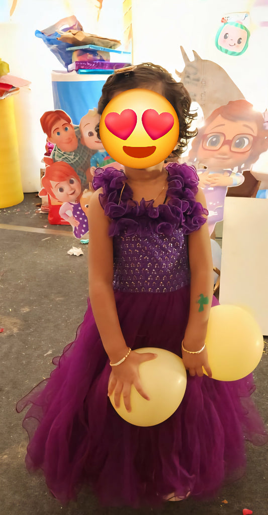 Purple long frock Kids