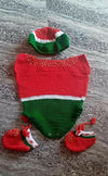 Watermelon Cap, Socks Set - Handmade Crochet