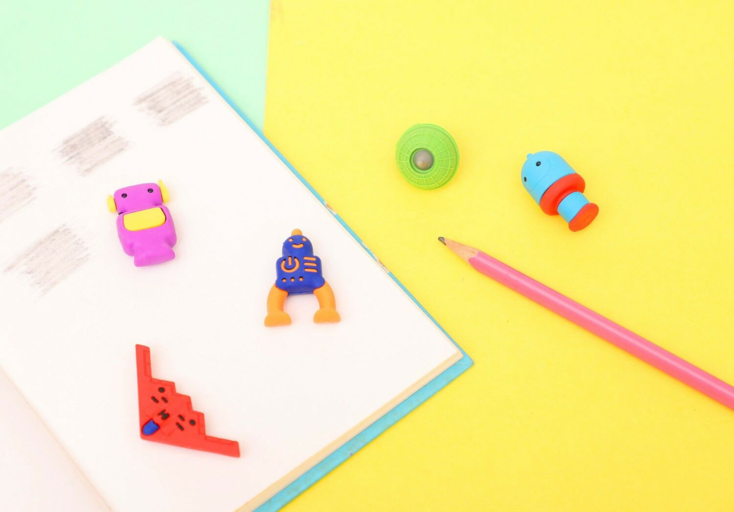 Fun colorful dust free erasers for kids. Erasing anymistake becomes much more fun with these beautifully crafted erasers.