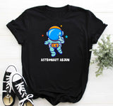 Black t-shirt with an astronaut graphic and 'Astronaut Arjun' text on a white background