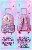 Original Smiggle 18-Inch Personalized Trolley Backpack with custom name personalization, spacious storage compartments, retractable trolley handle, smooth-rolling wheels, and adjustable shoulder straps for school and travel.