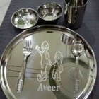 Buy Personalised Stainless Steel Plate, Glass, Bowl, Spoon, and Fork Set – Durable and Customizable Dining Set for Children​

