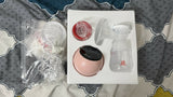 Breast pump set on a patterned surface