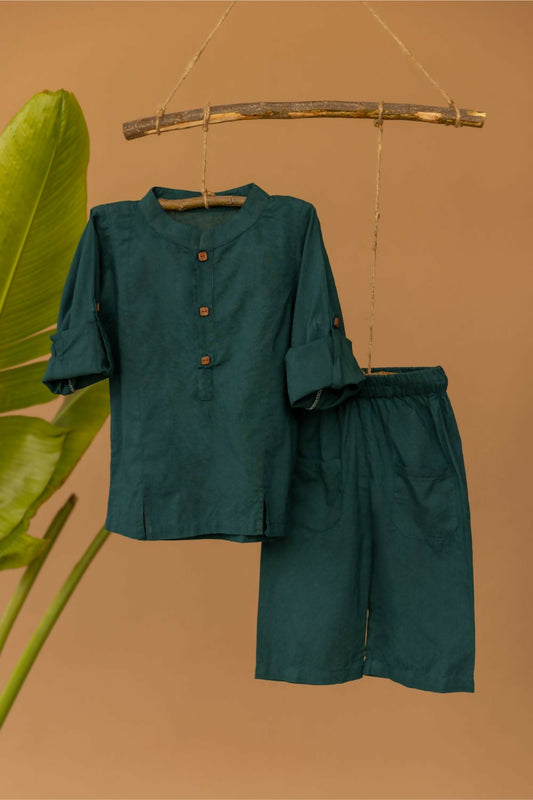 Mr. Evergreen Set - Boy's ethnic wear kurta pajama set - PyaraBaby