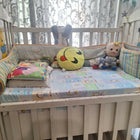 Wooden Baby Crib with Storage, Mattress & Bumper