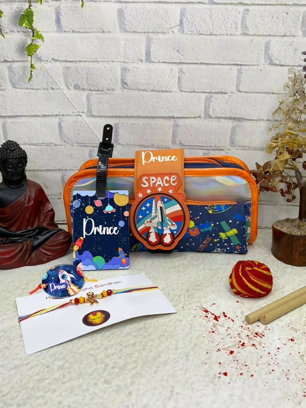 Personalized MOGAMBO Combo – Raksha Bandhan Special featuring customized gifting items, festive theme, unique personalization, and thoughtful keepsake elements for celebrating sibling bonds.