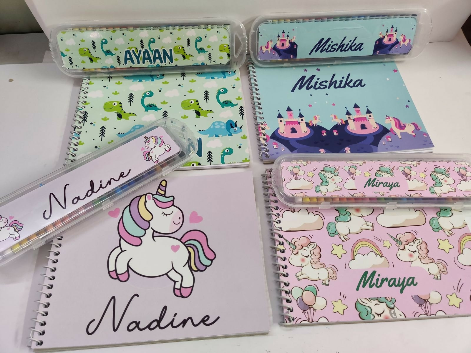 Personalized drawing set for kids featuring customized name detailing and creative art essentials for drawing, coloring, sketching, and fun artistic activities at home or on the go.