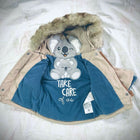 Beige Furry Hooded Jacket with Teddy Inside – Super soft, warm, and perfect for chilly cuddles.

