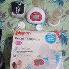 Pigeon electric breast pump with adjustable suction levels, soft silicone breast cushion, quiet operation, and efficient milk expression for comfortable breastfeeding support.