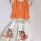 Kerala kasavu skirt and top