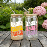 Teacher's Day Special Personalized Glass Tumbler with Steel Straw