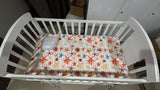 HUNYHUNY 15-in-1 pinewood cot crib with mattress and mosquito net, featuring sturdy wooden construction, convertible design, comfortable sleeping space, and secure support for babies.