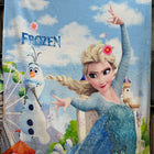 Frozen-themed blanket with Elsa and Olaf on a blue sky background
