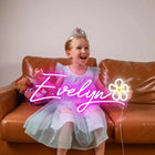 PERSONALIZED Kids Room Neon Name Plate with Motif