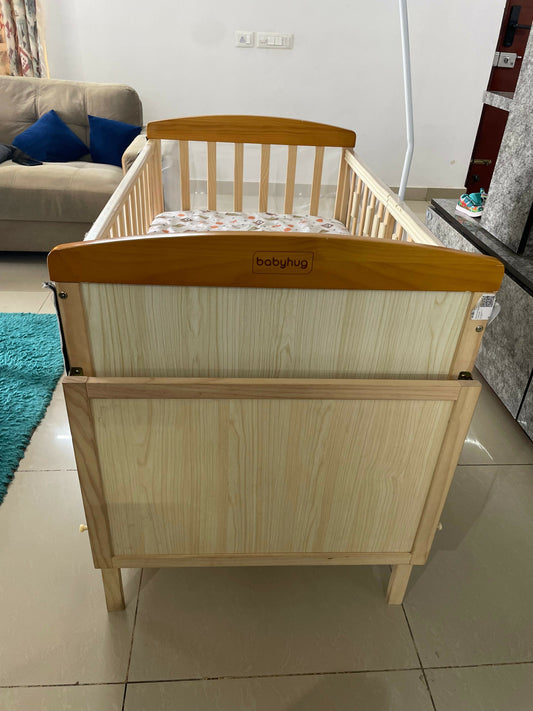 BABYHUG Hamilton  Wooden Cot/Crib with Storage (Mattress included)