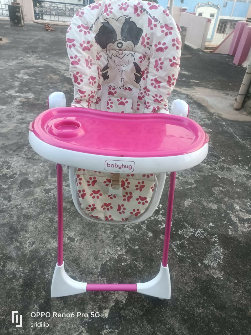 BABYHUG Fine Dining High Chair: Adjustable height and recline, safe, comfortable, and perfect for growing babies at mealtime.