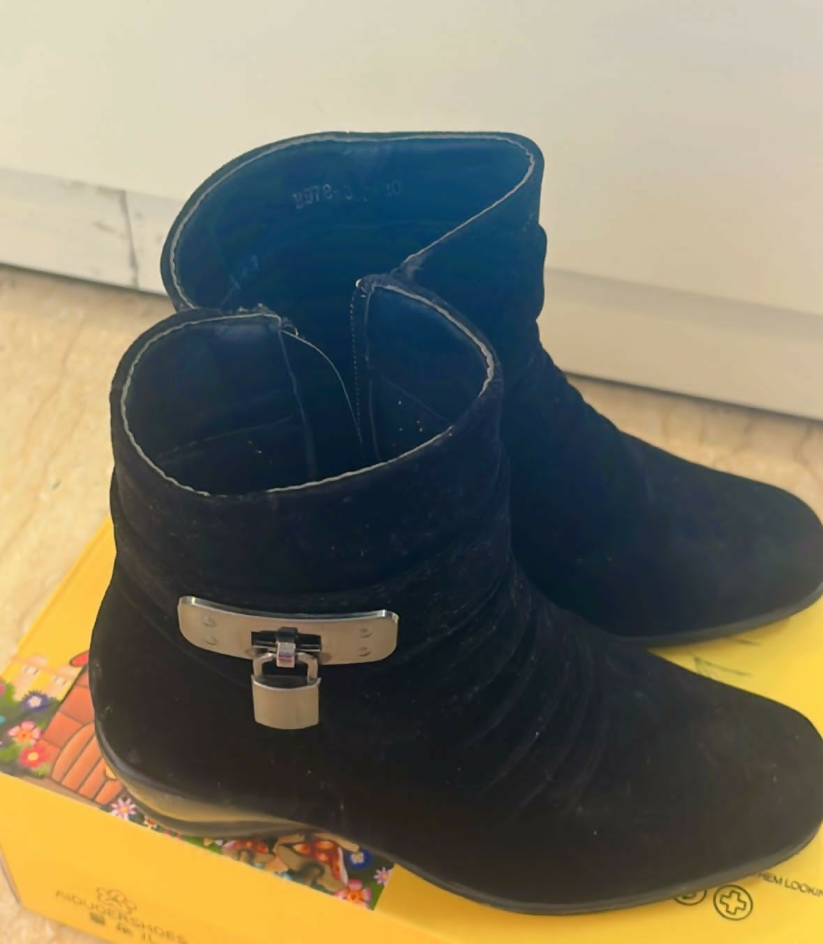 Stylish S&S Black High Heel Boots for Baby Girls, combining comfort and fashion with durable materials and a chic design.