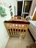 BABYHUG Hamilton Wooden Cot/Crib with Storage & Mattress