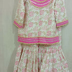 Dress your little darling in the Pink Floral Print Garara Set - a perfect blend of elegance and playfulness for her special occasions.