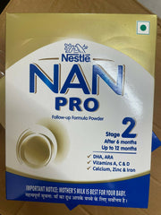 NAN PRO Stage 2 Follow-up Formula Milk Powder for babies (After 6 months), - with DHA-ARA, 400g Bag-In-Box Pack