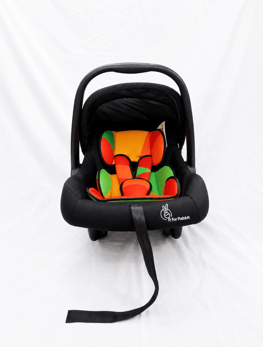 R for Rabbit Picaboo 4 in 1 infant car seat carrier (0–13 kg) with cushioned seating, secure safety harness, carry handle, and multi-functional design for safe newborn and infant travel.