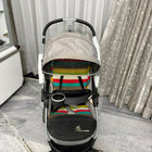 R FOR RABBIT Chocolate Ride Baby Stroller/Pram in Some Used condition, available in Ahmedabad, featuring comfortable seating, reclining backrest, protective canopy, safety harness, smooth wheels, and foldable design.